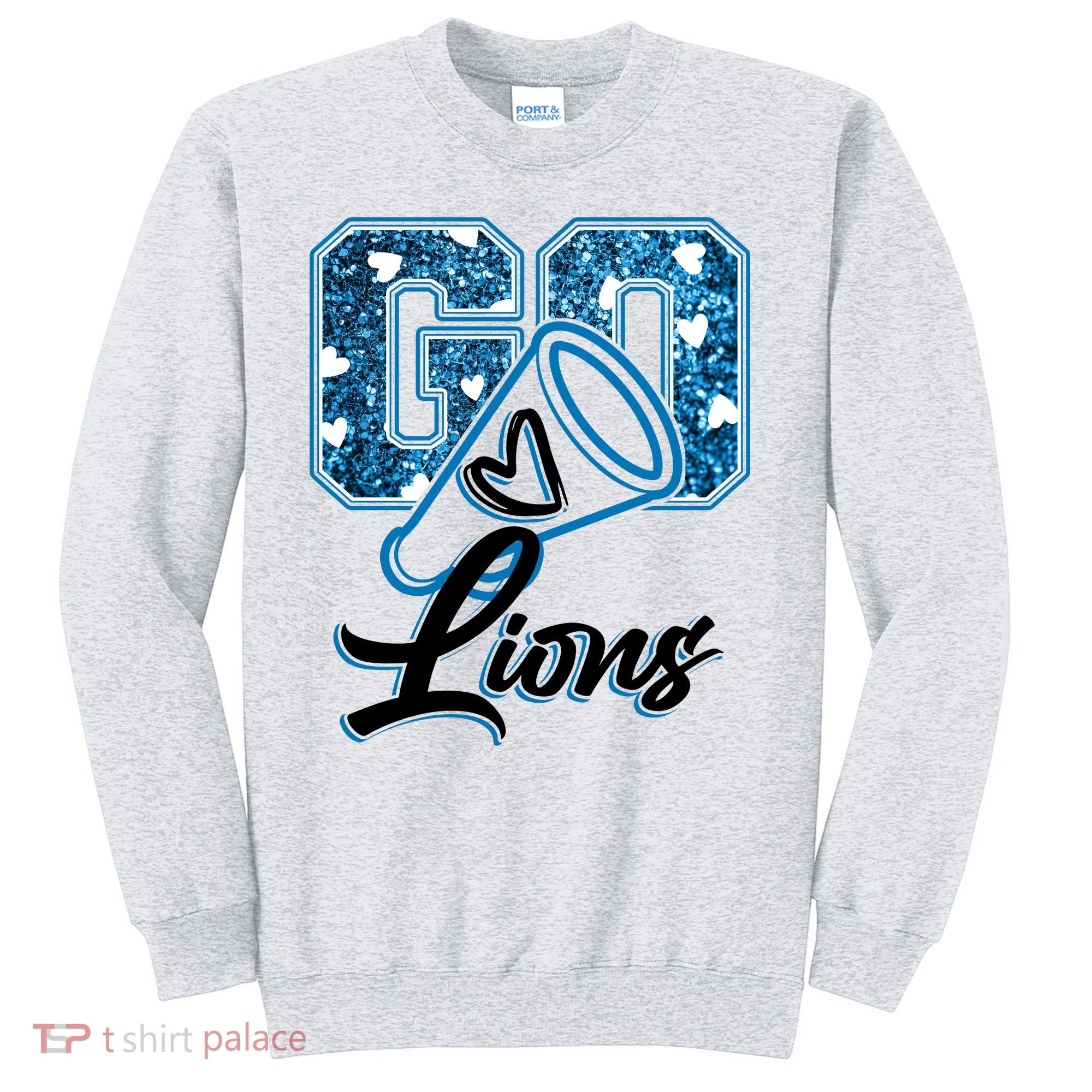Cute Go Lions Cheer Megaphone Football Fan Sweatshirt