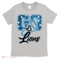 Cute Go Lions Cheer Megaphone Football Fan T-Shirt thumb 0