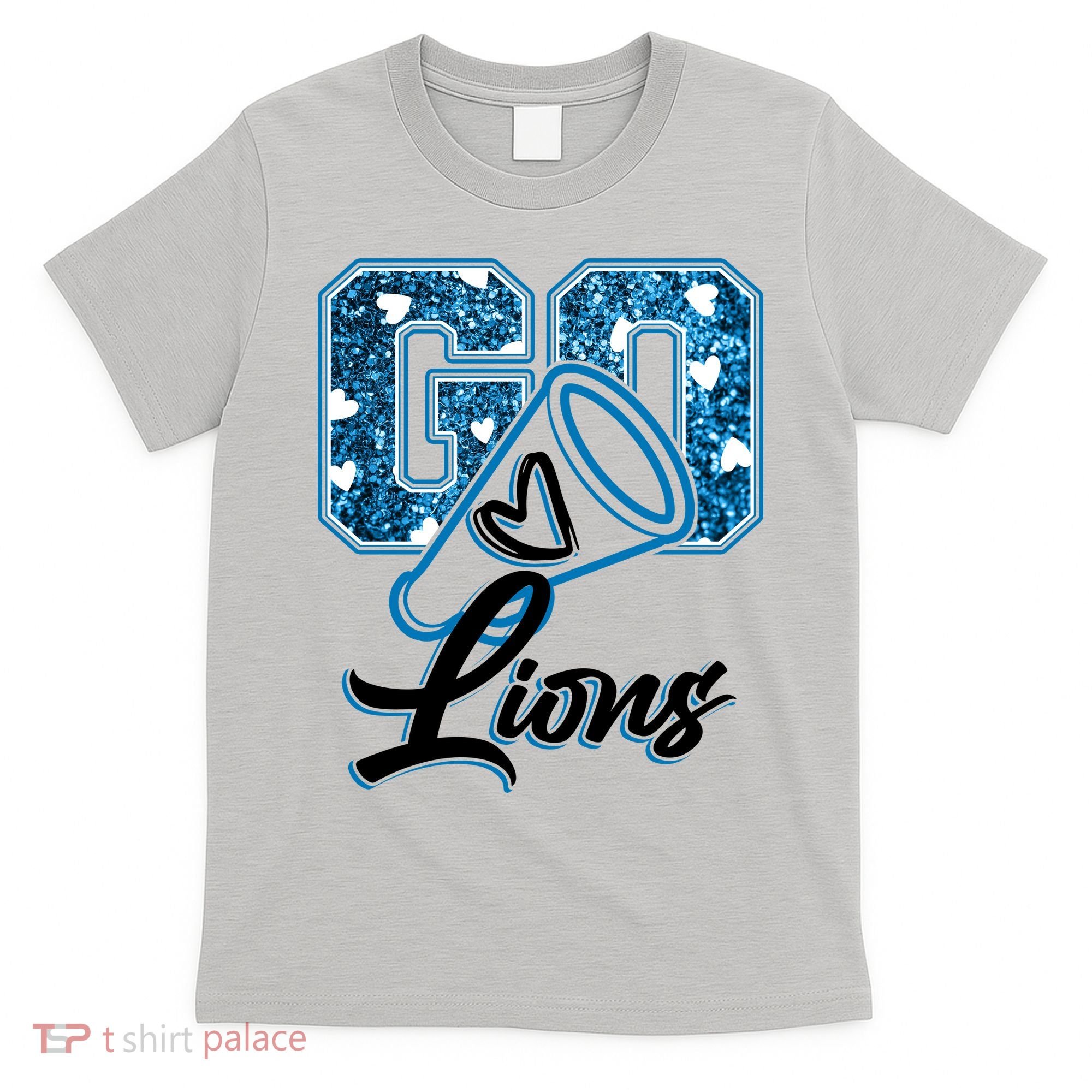 Cute Go Lions Cheer Megaphone Football Fan T-Shirt