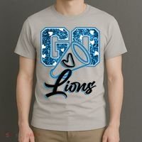 Cute Go Lions Cheer Megaphone Football Fan T-Shirt thumb 3