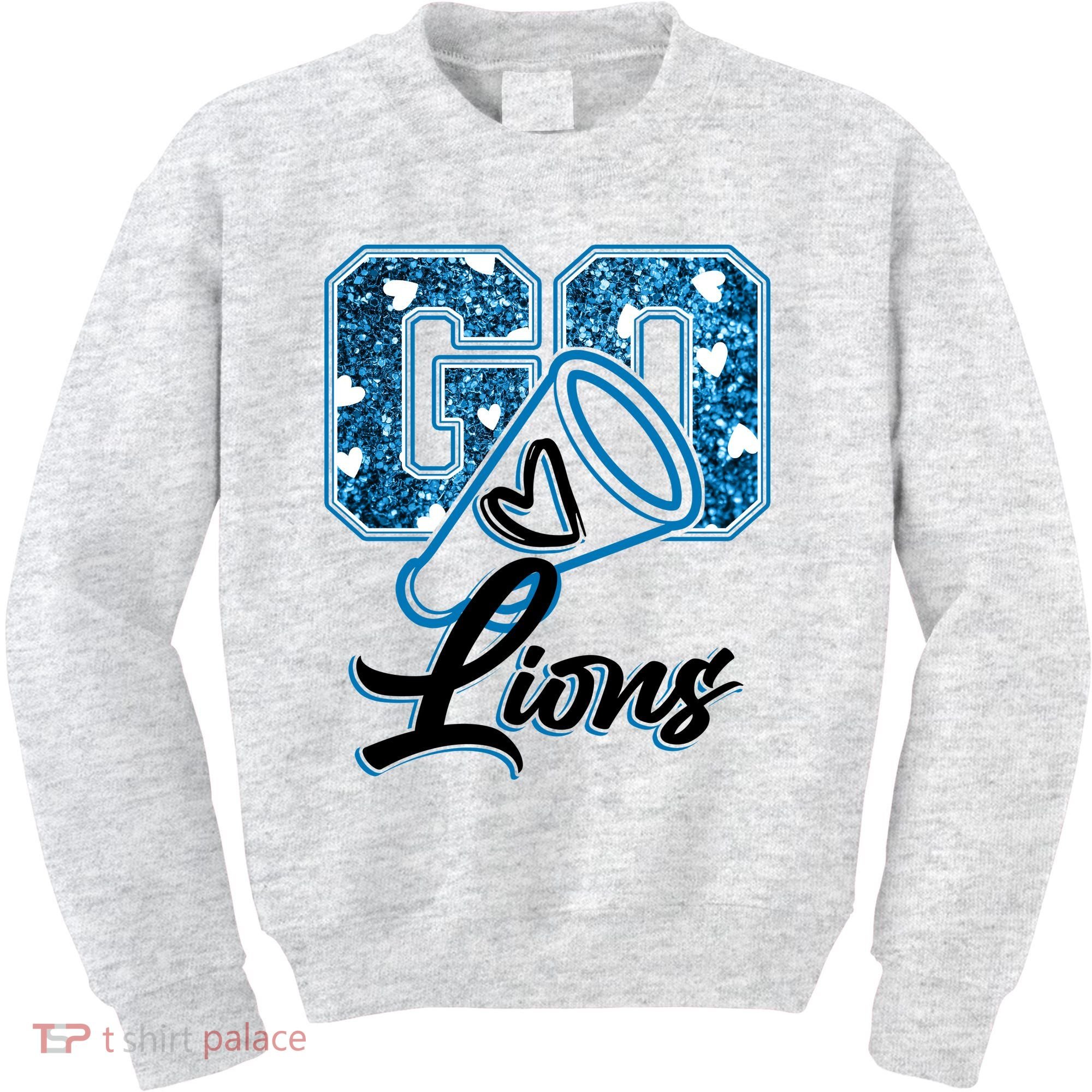 Cute Go Lions Cheer Megaphone Football Fan Kids Sweatshirt
