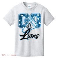 Cute Go Lions Cheer Megaphone Football Fan Kids T-Shirt thumb 0