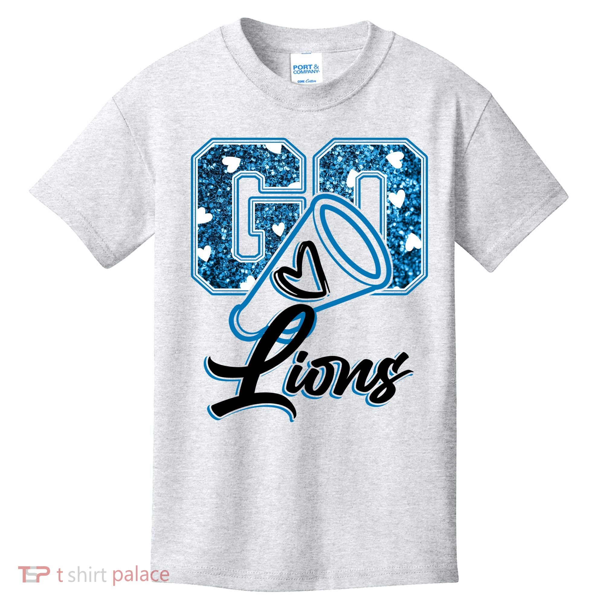 Cute Go Lions Cheer Megaphone Football Fan Kids T-Shirt