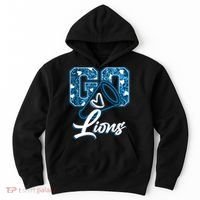 Cute Go Lions Cheer Megaphone Football Fan Hoodie thumb 0