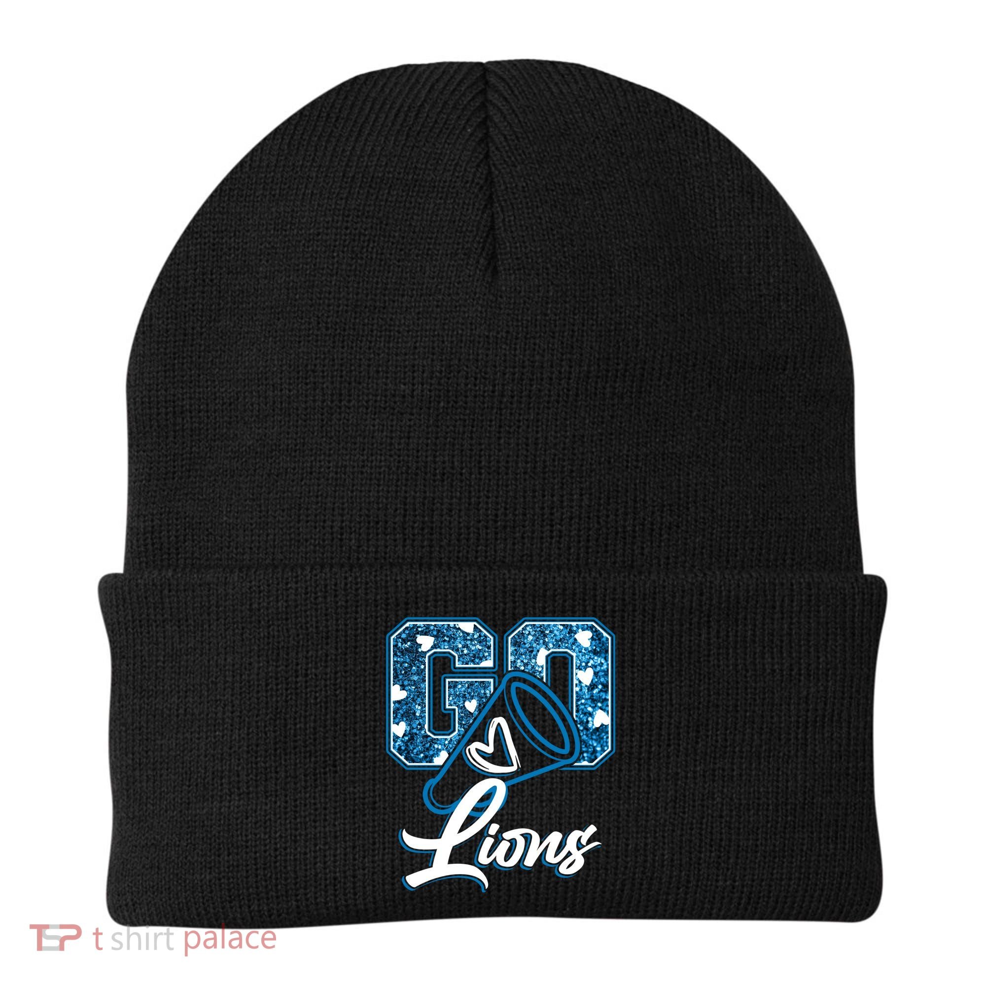 Cute Go Lions Cheer Megaphone Football Fan Beanie