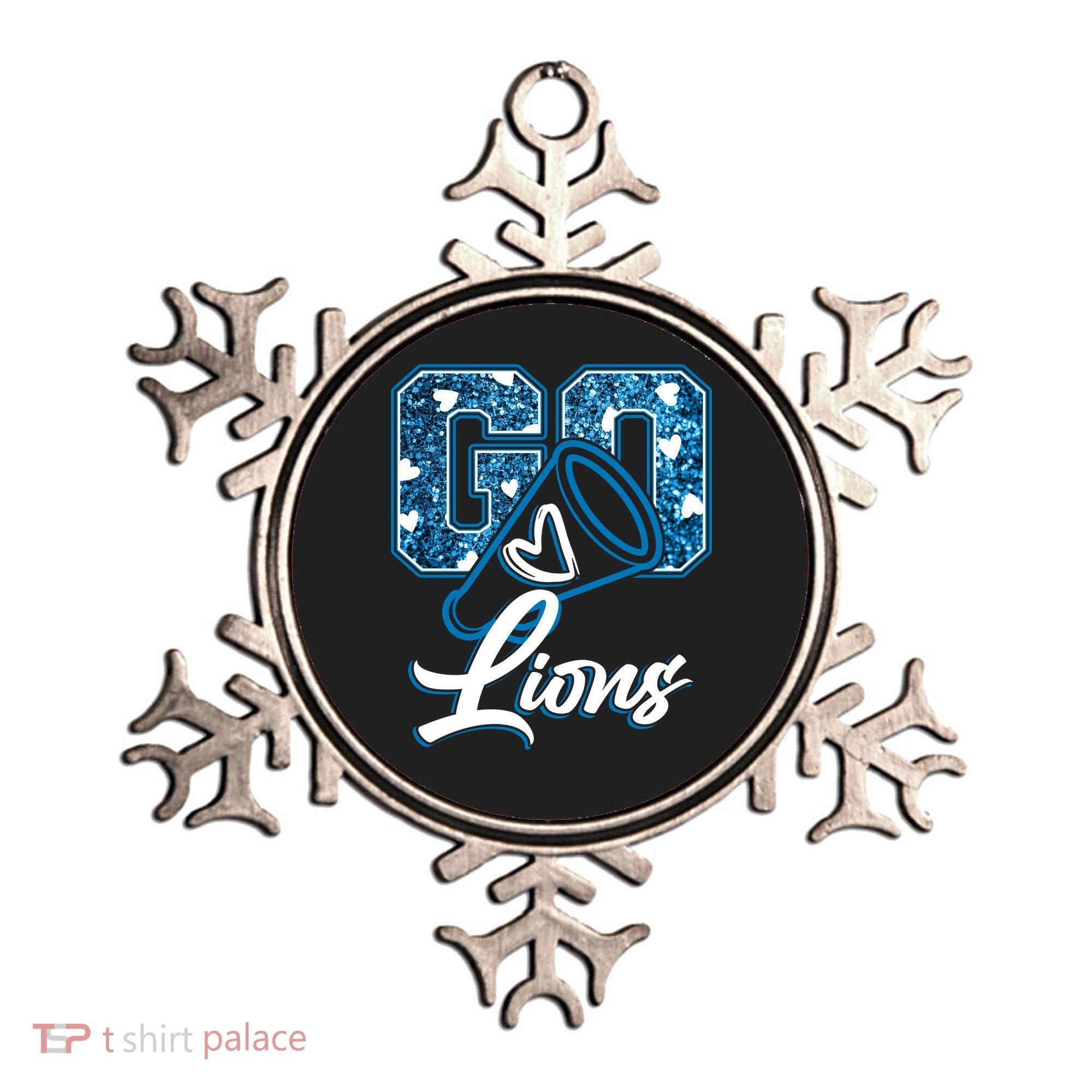 Cute Go Lions Cheer Megaphone Football Fan Ornament