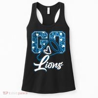 Cute Go Lions Cheer Megaphone Football Fan Women's Tank Top thumb 0