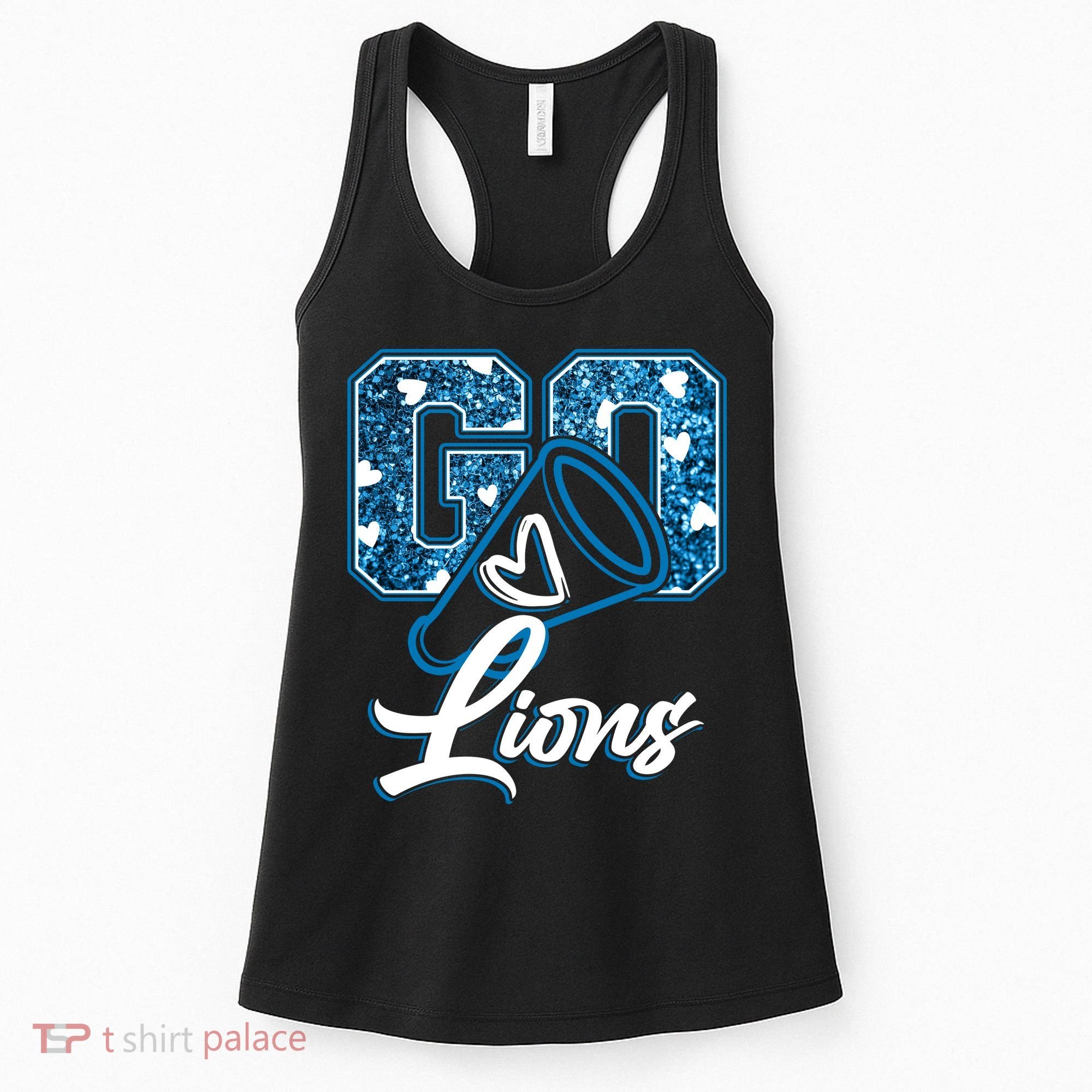 Cute Go Lions Cheer Megaphone Football Fan Women's Tank Top