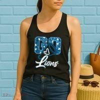 Cute Go Lions Cheer Megaphone Football Fan Women's Tank Top thumb 2