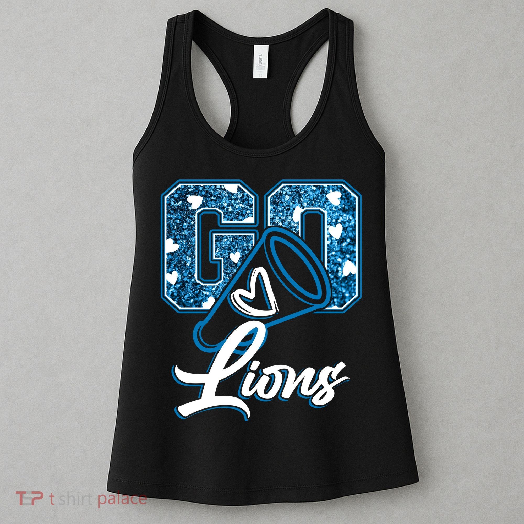 Cute Go Lions Cheer Megaphone Football Fan Women's Tank Top