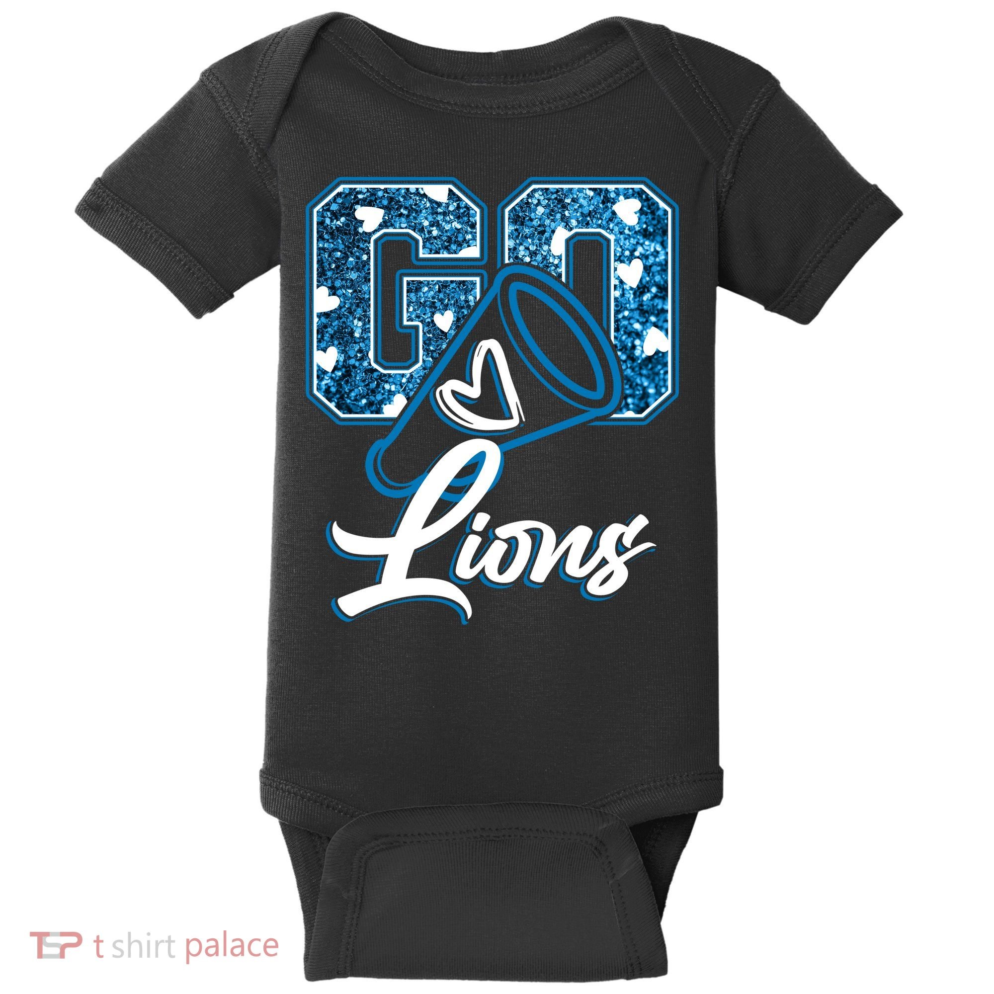 Cute Go Lions Cheer Megaphone Football Fan Baby Bodysuit