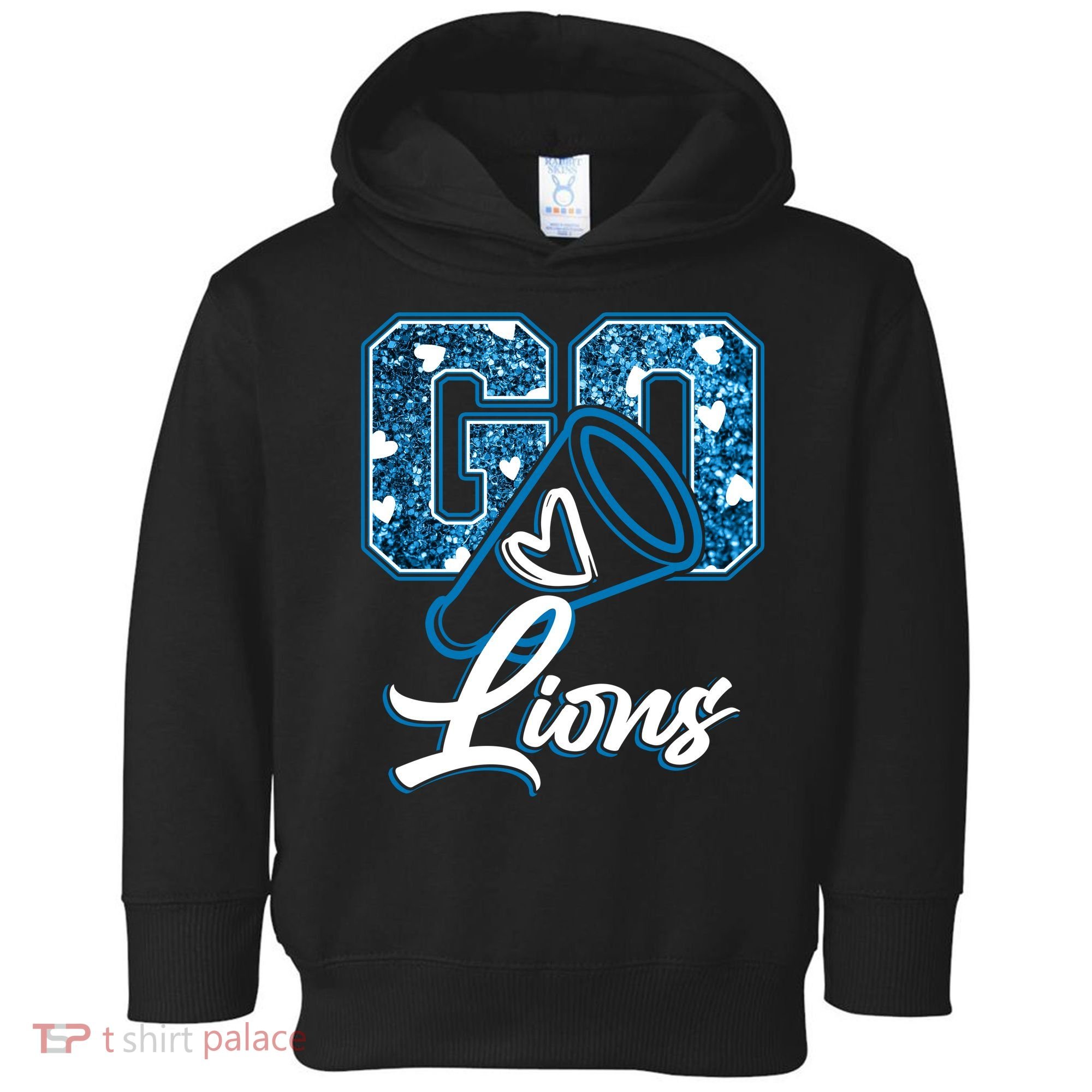 Cute Go Lions Cheer Megaphone Football Fan Toddler Hoodie