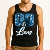 Cute Go Lions Cheer Megaphone Football Fan Tank Top thumb 3