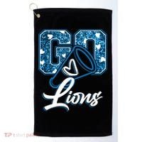 Cute Go Lions Cheer Megaphone Football Fan Golf Towel thumb 0