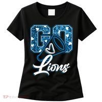 Cute Go Lions Cheer Megaphone Football Fan Women's T-Shirt thumb 0