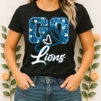 Cute Go Lions Cheer Megaphone Football Fan Women's T-Shirt thumb 2