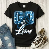 Cute Go Lions Cheer Megaphone Football Fan Women's T-Shirt thumb 3
