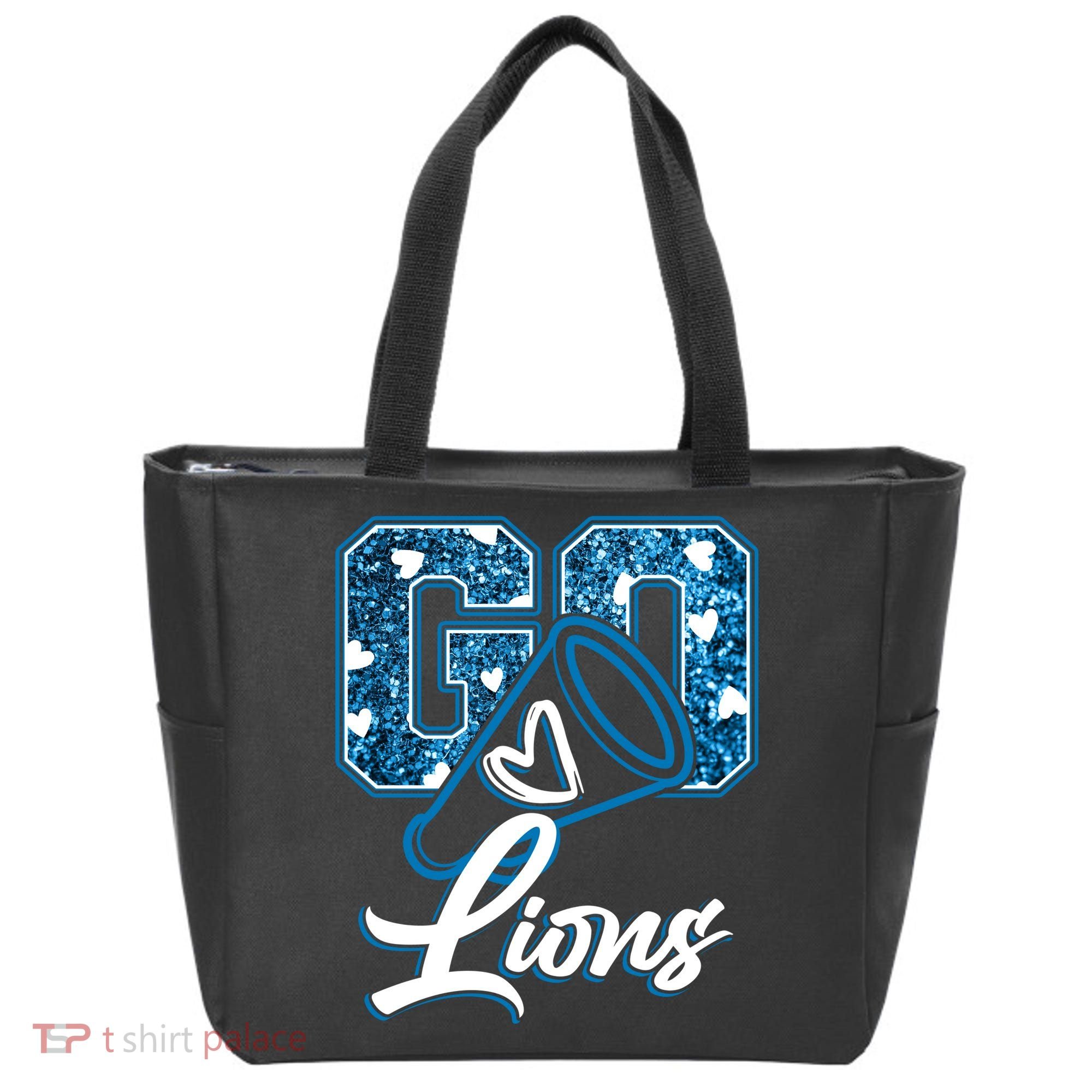 Cute Go Lions Cheer Megaphone Football Fan Tote Bag
