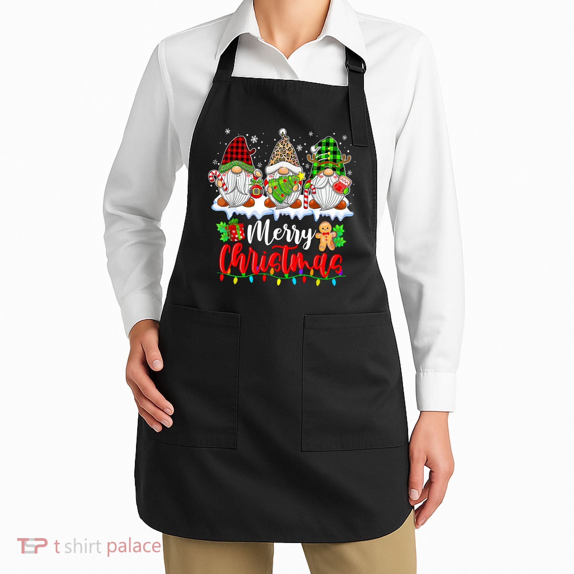 Cute Gnomes Light Family Gnome Xmas Matching Merry Christmas Gift Apron