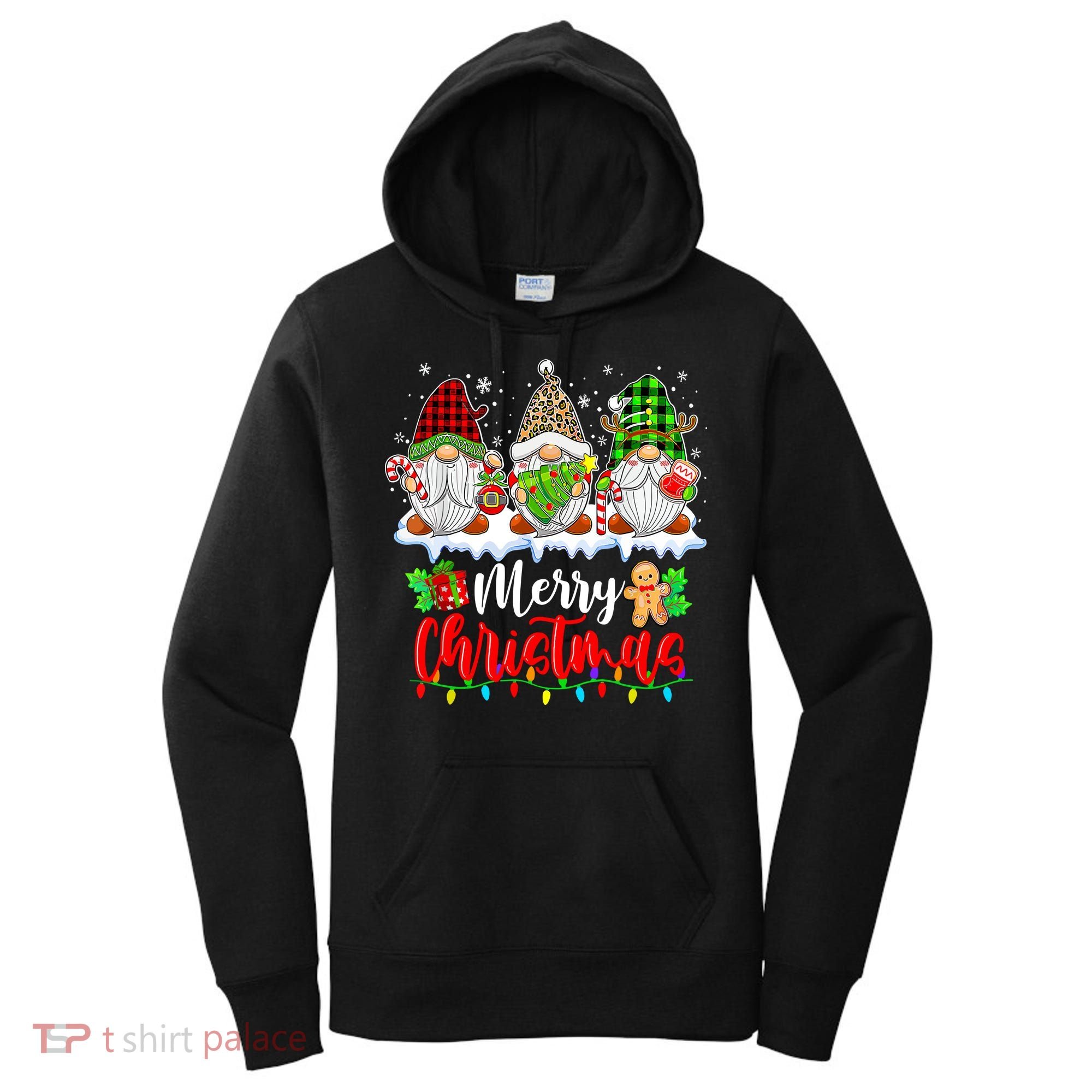Cute Gnomes Light Family Gnome Xmas Matching Merry Christmas Gift Women's Hoodie