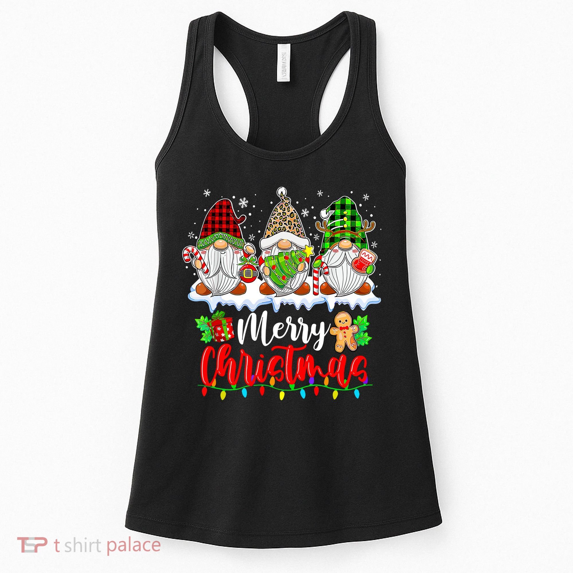 Cute Gnomes Light Family Gnome Xmas Matching Merry Christmas Gift Women's Tank Top