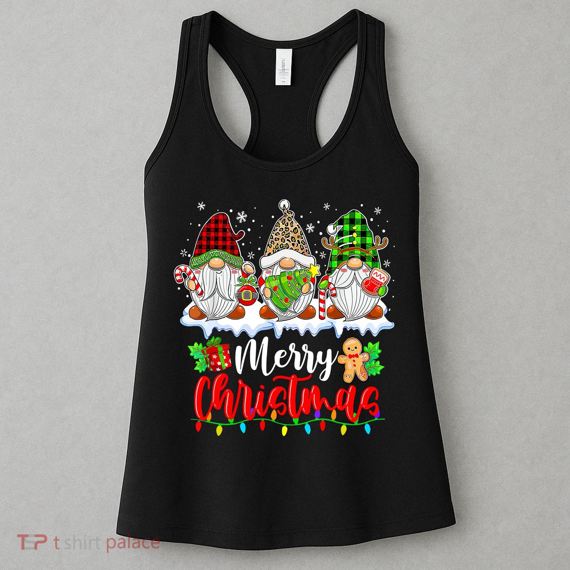 Cute Gnomes Light Family Gnome Xmas Matching Merry Christmas Gift Women's Tank Top