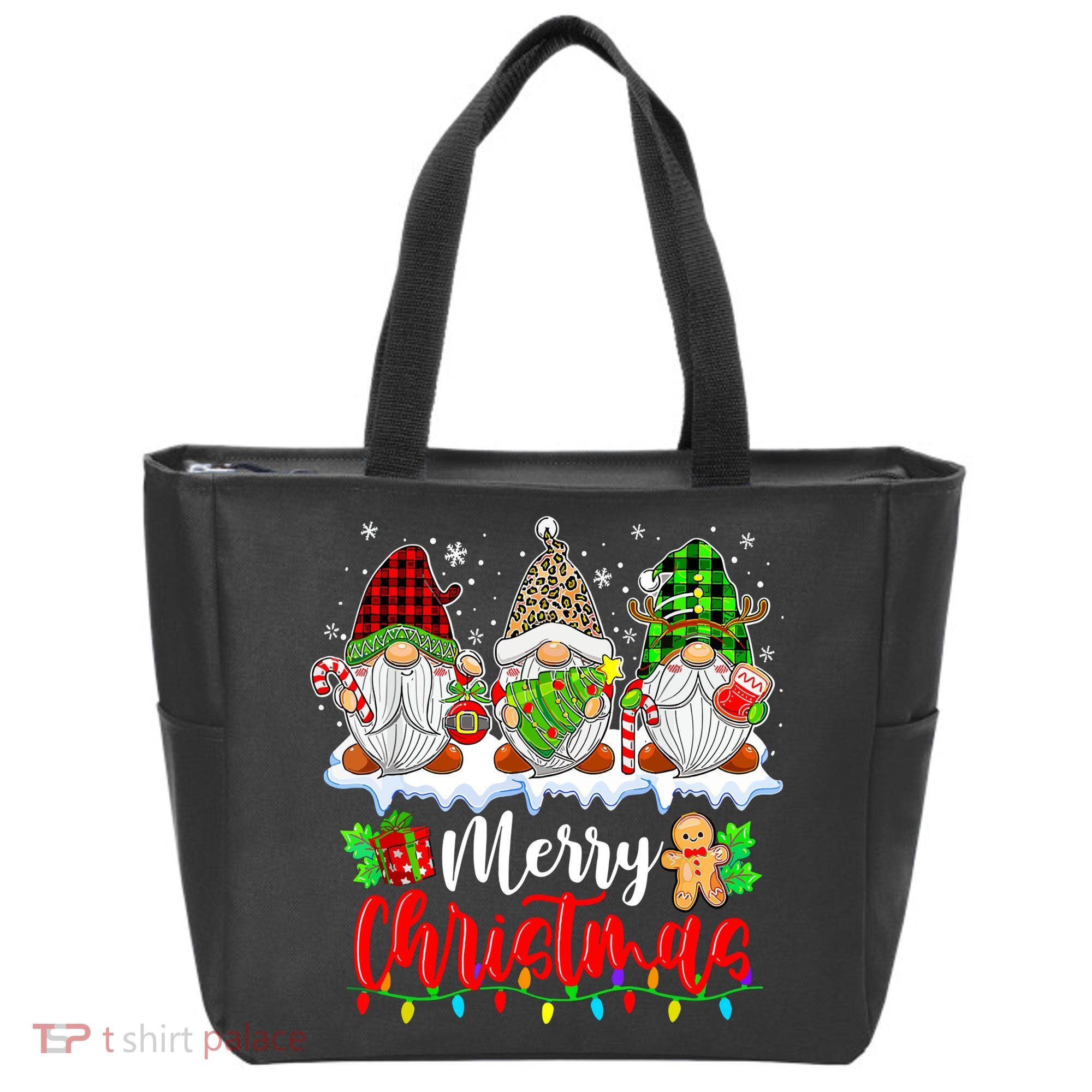 Cute Gnomes Light Family Gnome Xmas Matching Merry Christmas Gift Tote Bag