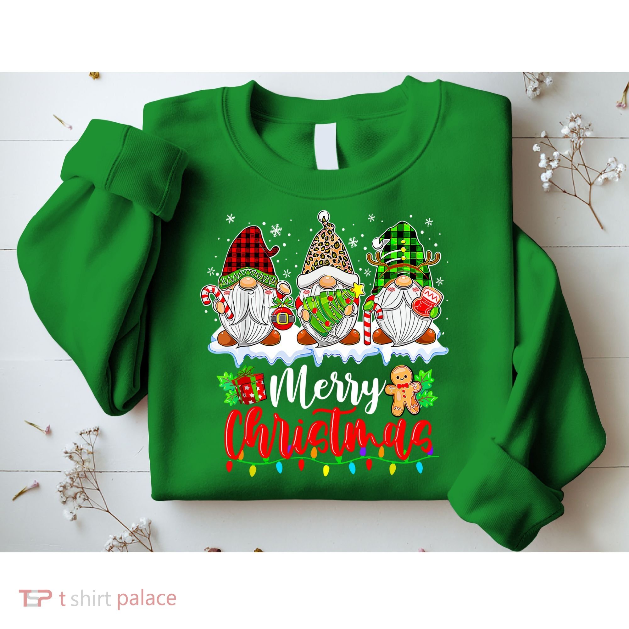 Cute Gnomes Light Family Gnome Xmas Matching Merry Christmas Gift Sweatshirt
