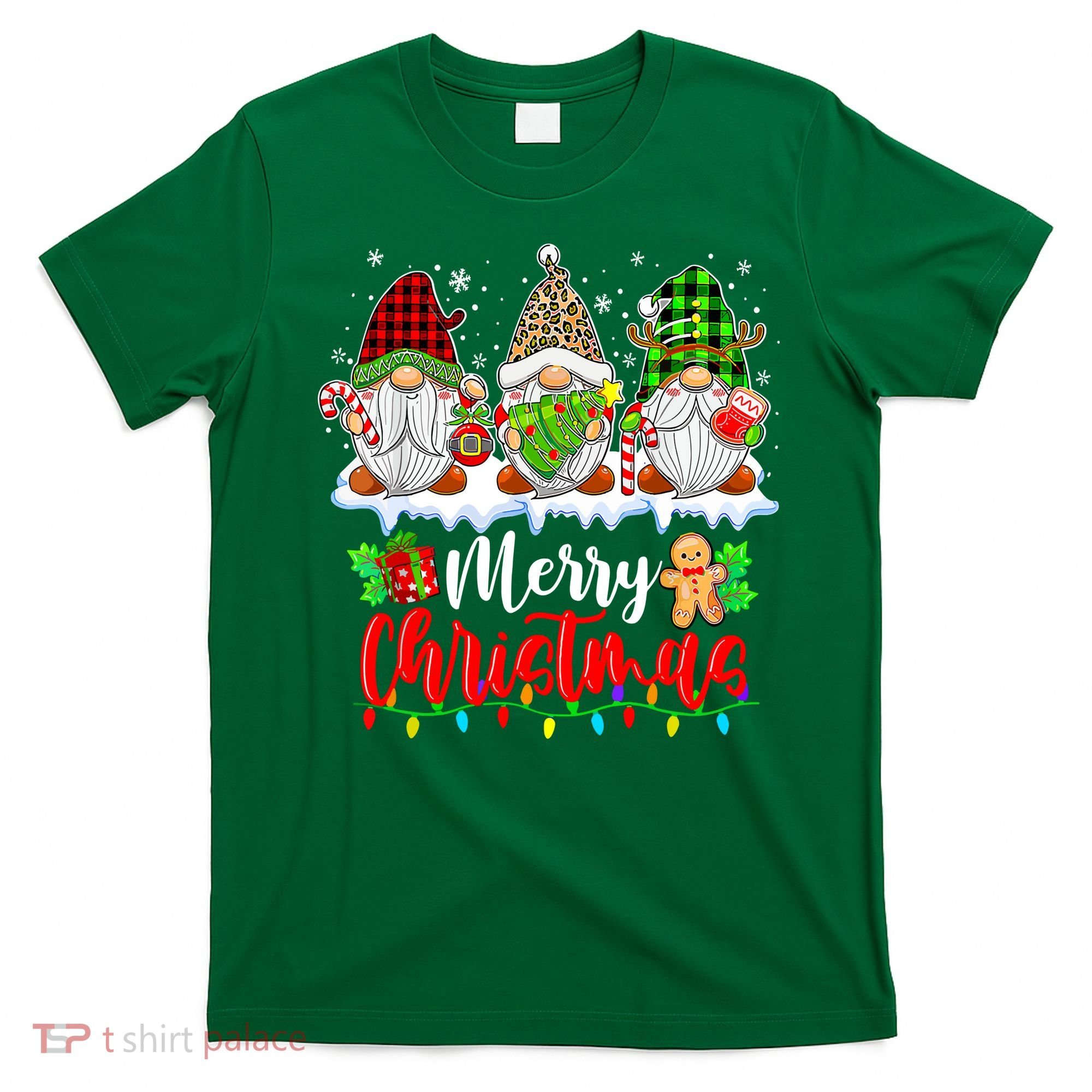 Cute Gnomes Light Family Gnome Xmas Matching Merry Christmas Gift T-Shirt