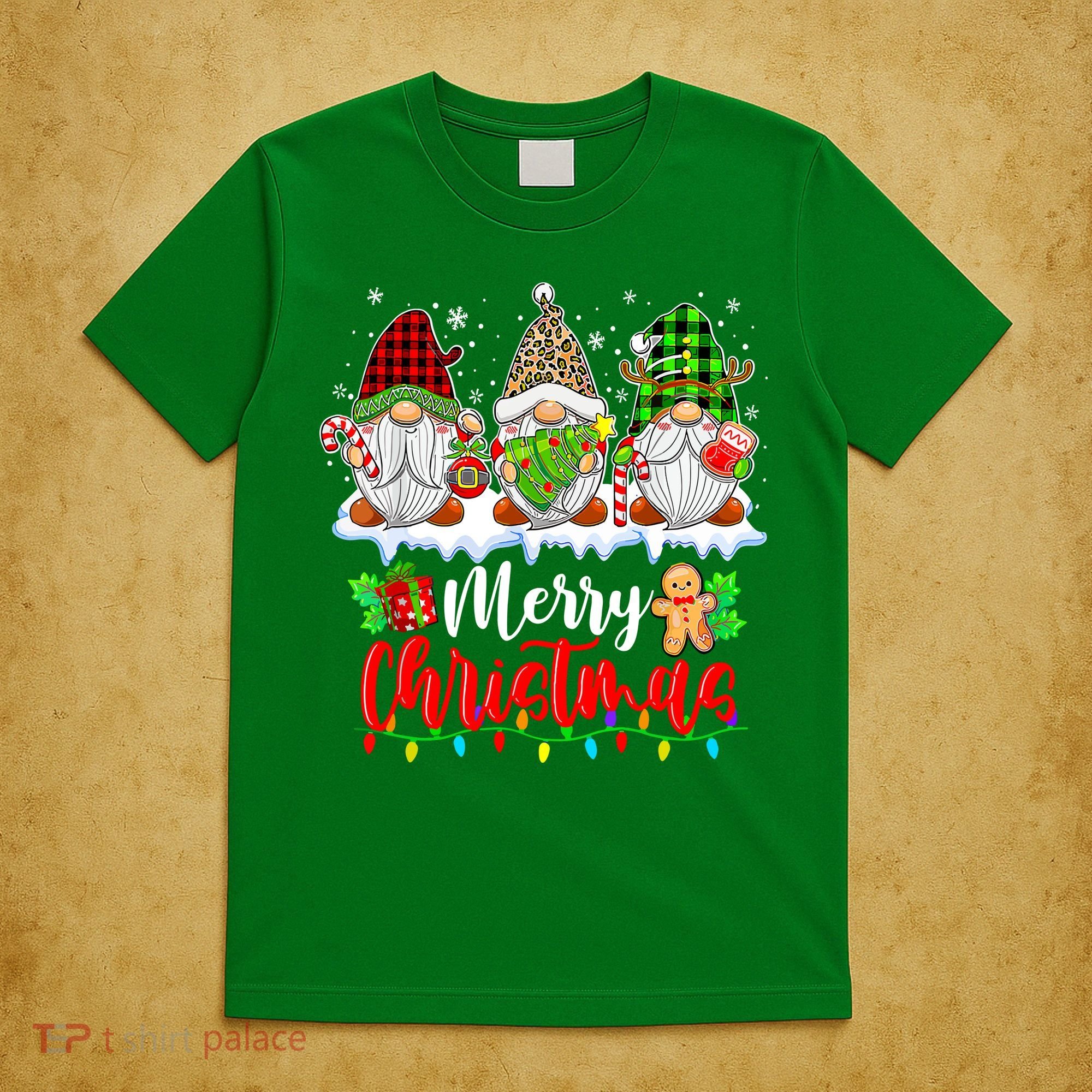 Cute Gnomes Light Family Gnome Xmas Matching Merry Christmas Gift T-Shirt