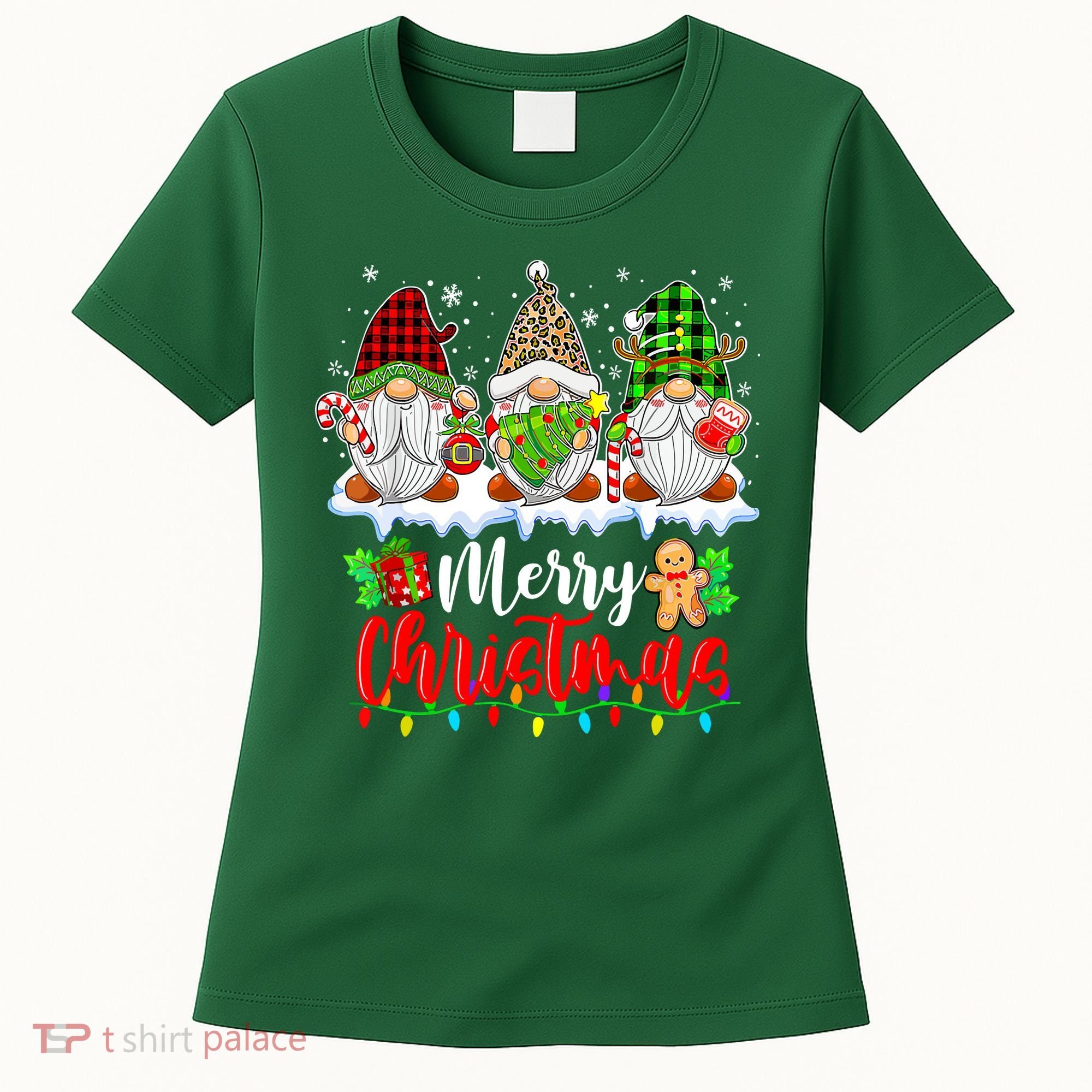 Cute Gnomes Light Family Gnome Xmas Matching Merry Christmas Gift Women's T-Shirt