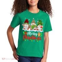 Cute Gnomes Light Family Gnome Xmas Matching Merry Christmas Gift Kids T-Shirt thumb 2