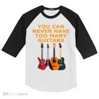 Cute Guitar Lover Gift You Can Never Have Too Many Guitars Gift Kids Colorblock Raglan Jersey thumb 0