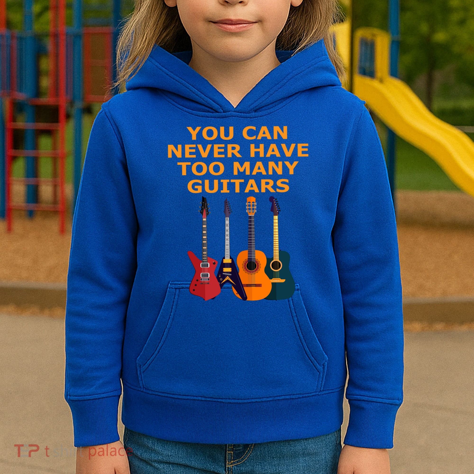 Cute Guitar Lover Gift You Can Never Have Too Many Guitars Gift Kids Hoodie
