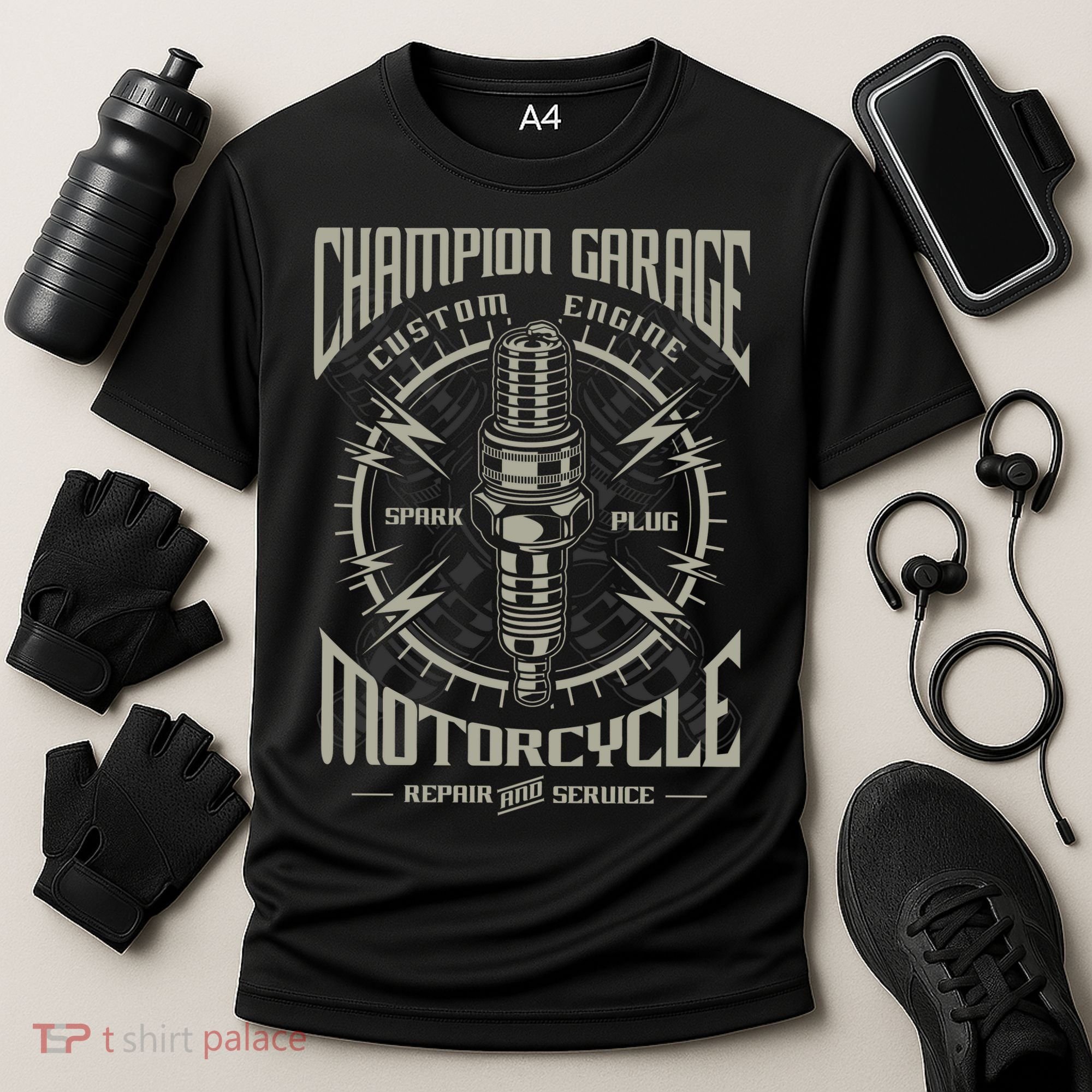 Champion Garage Motorcycle Cooling Performance Crew T-Shirt