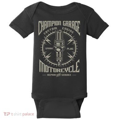 Champion Garage Motorcycle Baby Bodysuit