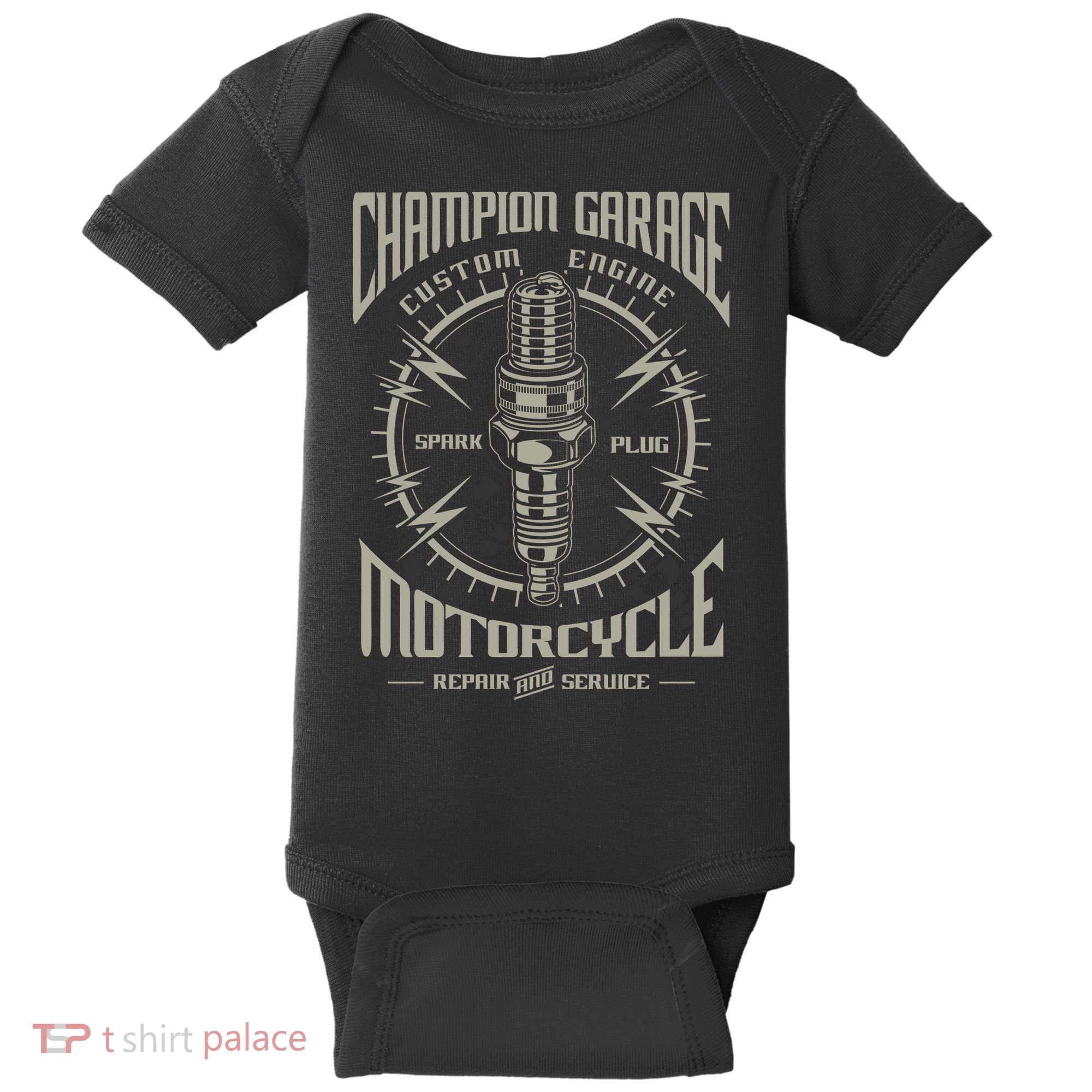 Champion Garage Motorcycle Baby Bodysuit