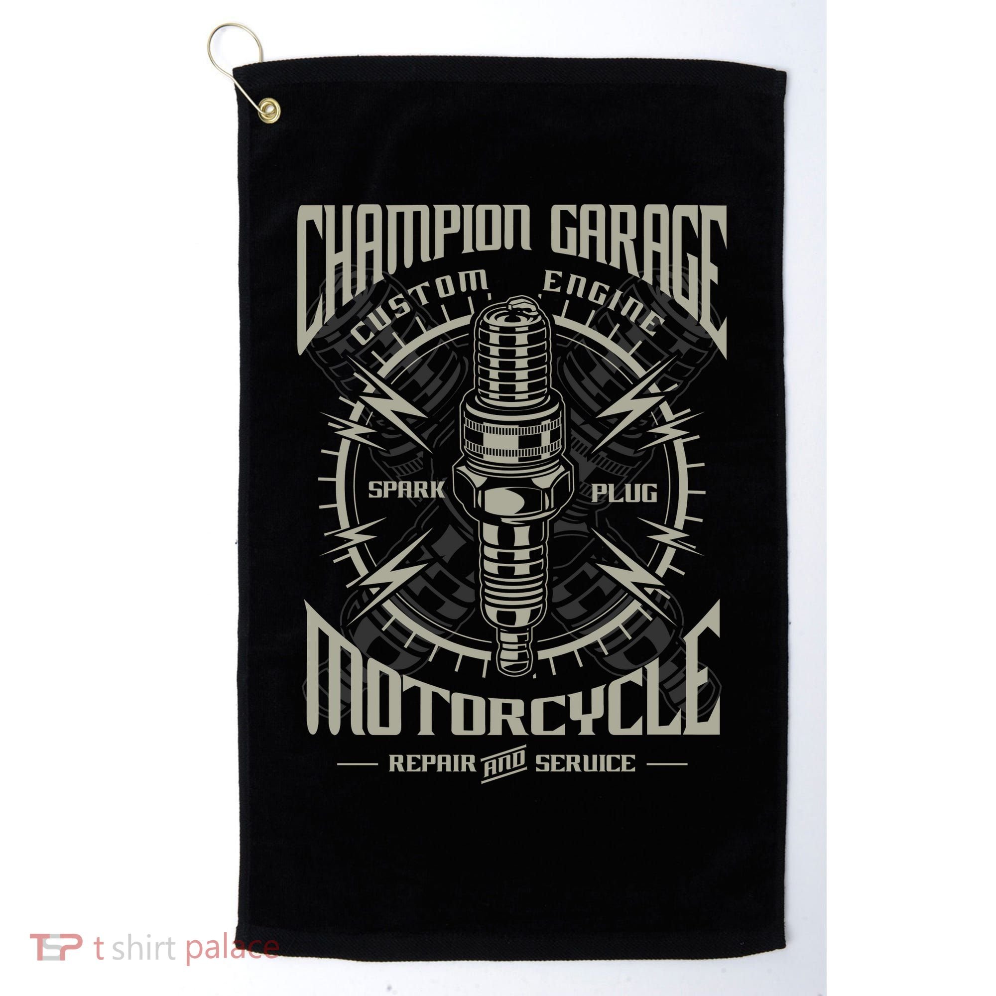 Champion Garage Motorcycle Golf Towel