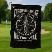 Champion Garage Motorcycle Golf Towel thumb 1