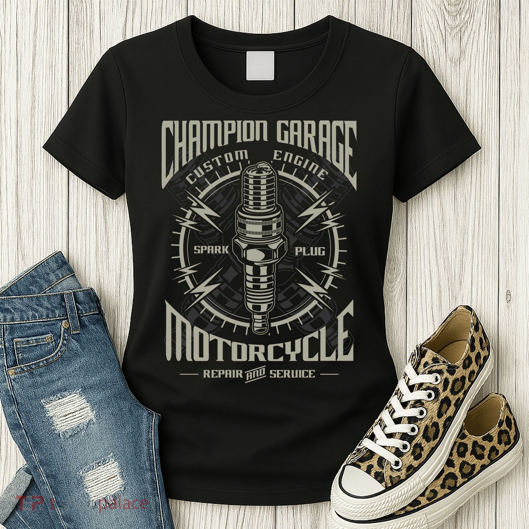 Champion Garage Motorcycle Women's T-Shirt