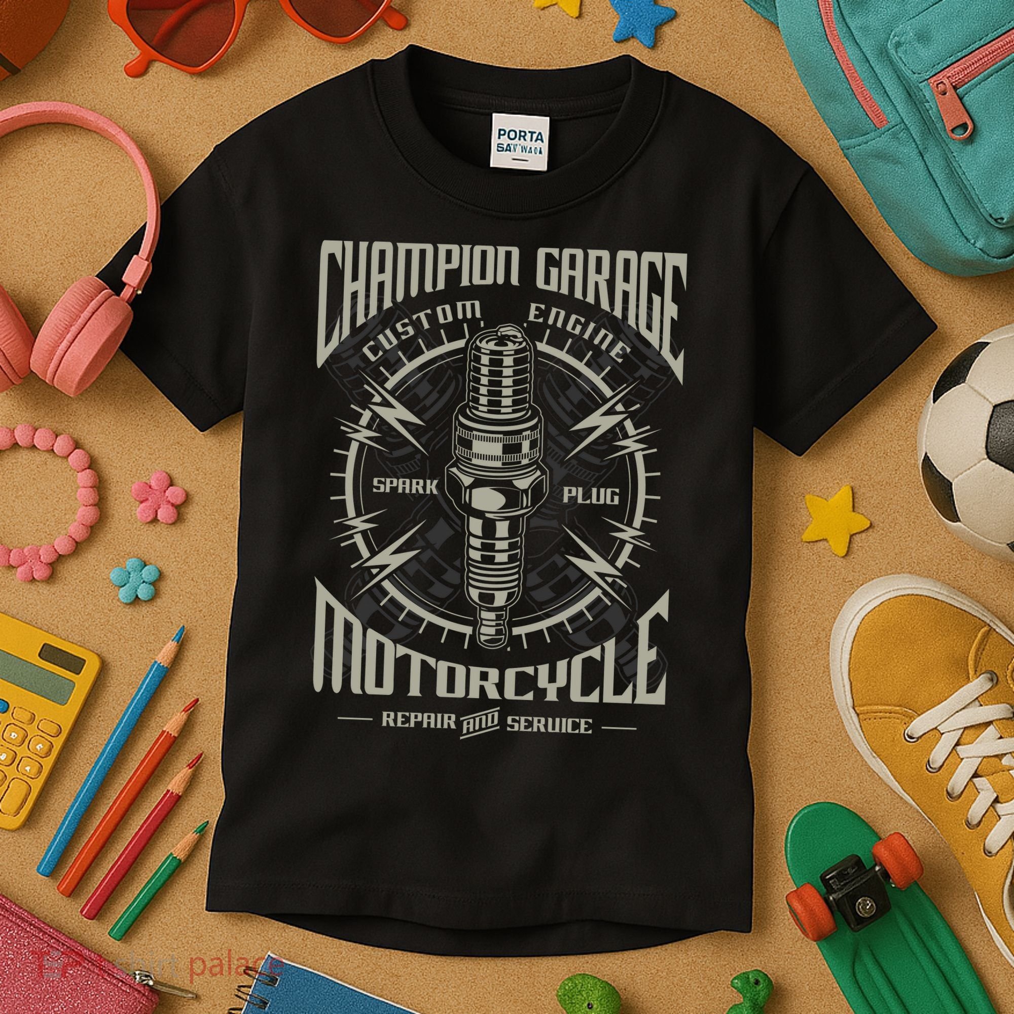 Champion Garage Motorcycle Kids T-Shirt