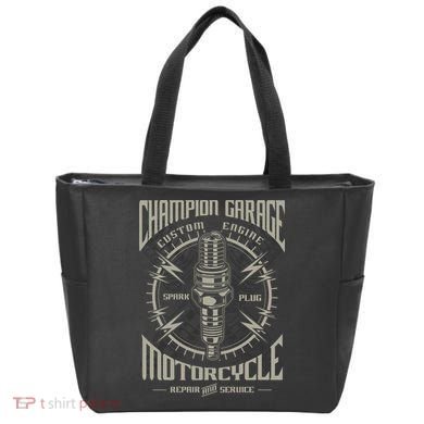 Champion Garage Motorcycle Tote Bag