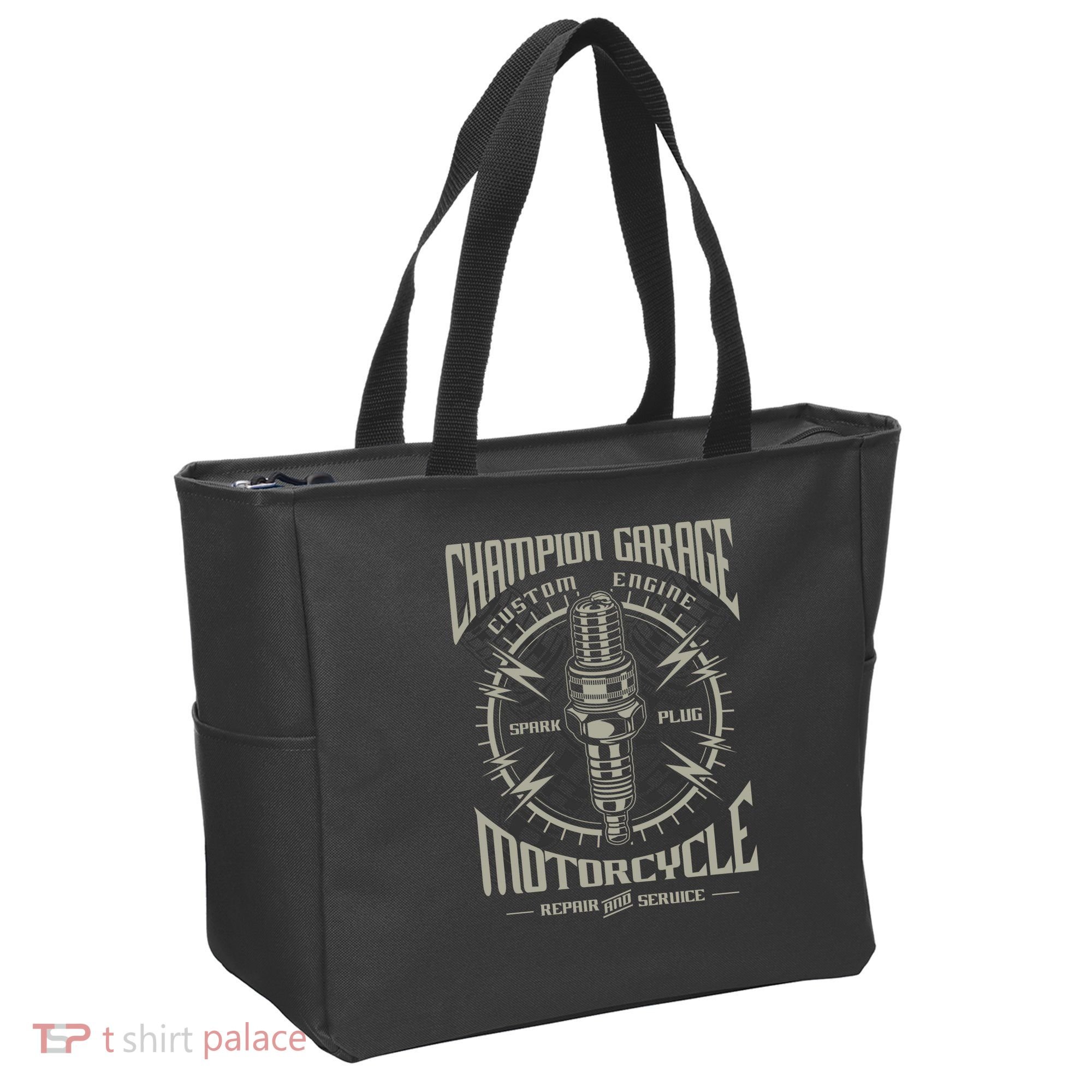 Champion Garage Motorcycle Tote Bag