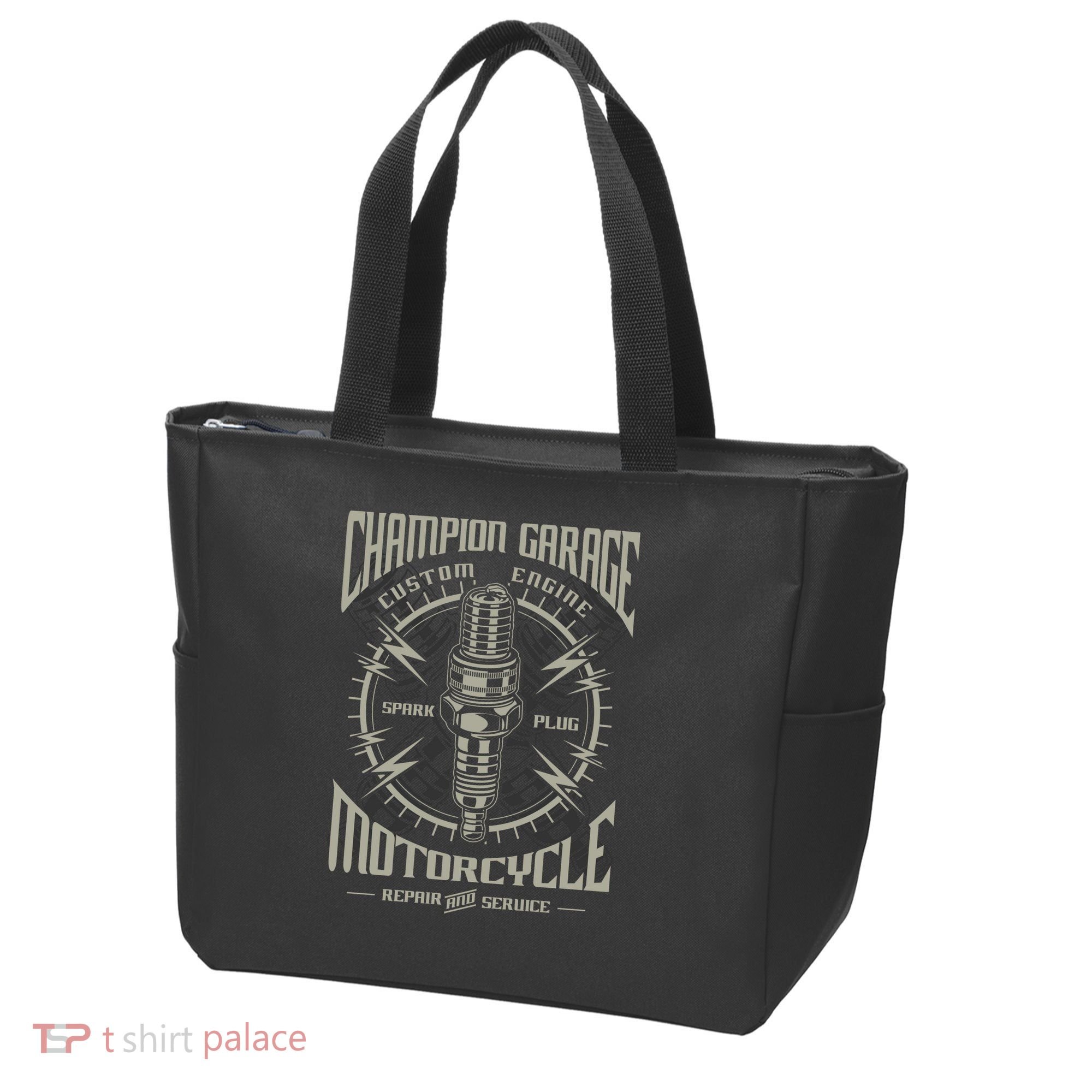 Champion Garage Motorcycle Tote Bag