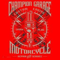 Champion Garage Motorcycle Santa Hat thumb 1