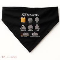 Cat Geometry Math Funny Cat Gifts For Cat Dad Cat Mom USA-Made Doggie Bandana thumb 0