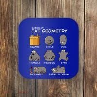 Cat Geometry Math Funny Cat Gifts For Cat Dad Cat Mom Coaster thumb 0