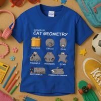 Cat Geometry Math Funny Cat Gifts For Cat Dad Cat Mom Kids T-Shirt thumb 3