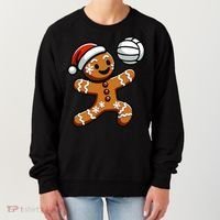 Cute Gingerbread Man Volleyball Christmas  Women's Sweatshirt thumb 0