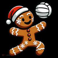 Cute Gingerbread Man Volleyball Christmas  Coffee Mug thumb 5